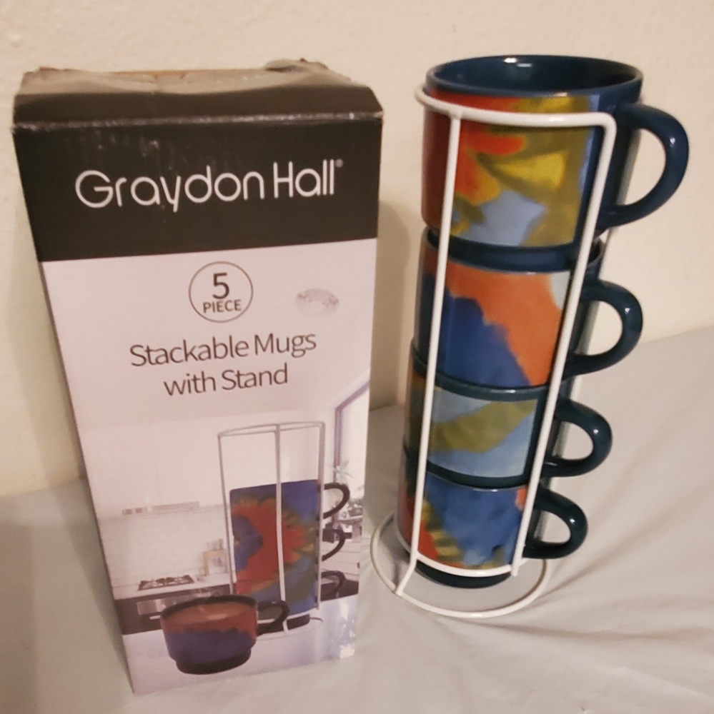 NWT Coffee Mug Set With Stand
